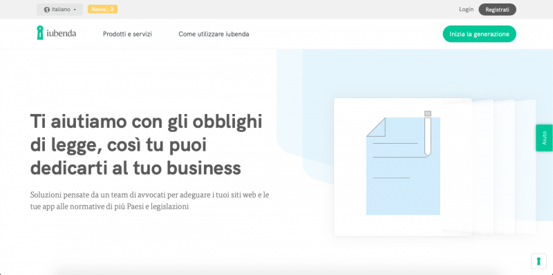 privacy policy sito web iubenda