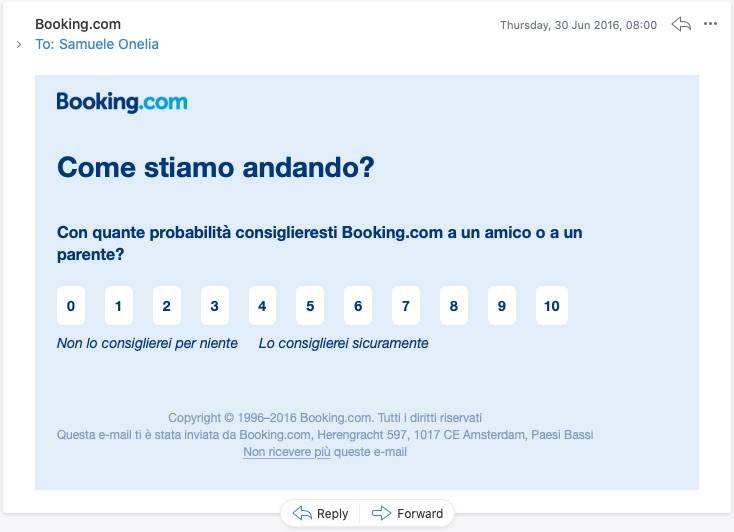 Richiesta recensione CTA esempio efficace