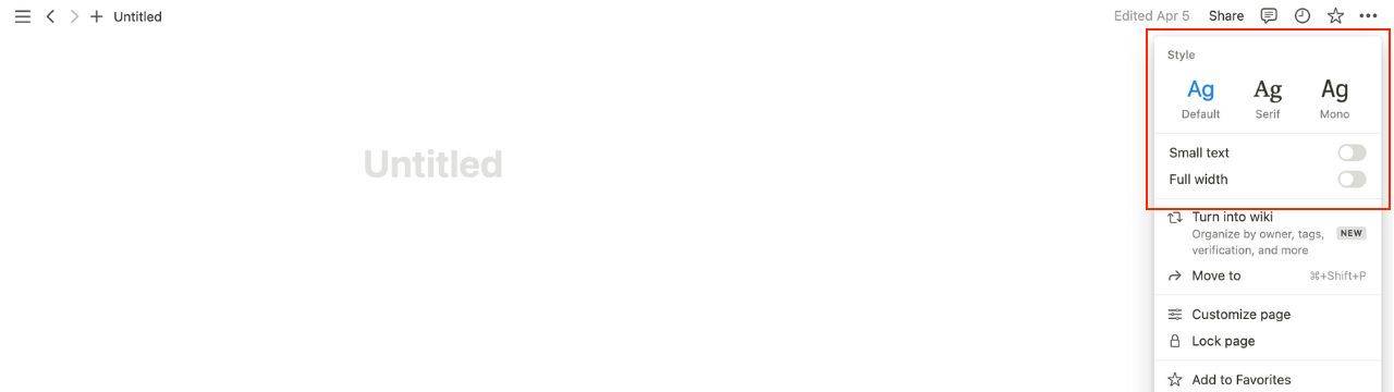 notion pagine impostazioni